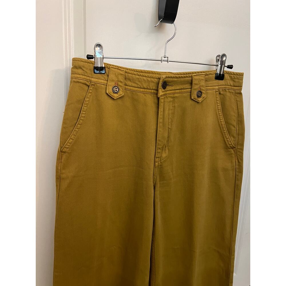 Pilcro Low-Rise Wide Leg Column Pants 27 mustard yellow Boho chic 70's Preppy - Picture 7 of 10